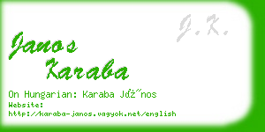 janos karaba business card